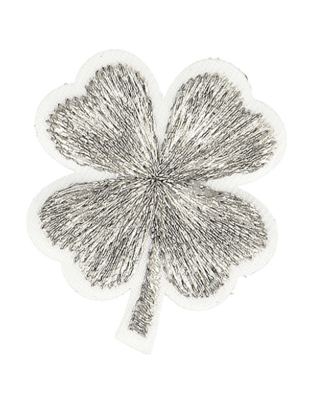 Toppa termoadesiva trifoglio lurex - Argento