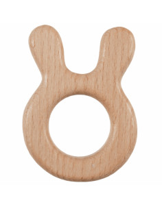 Anello da dentizione in legno - Testa di coniglio