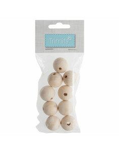 Perle artigianali in legno per macramè - 25 mm 2