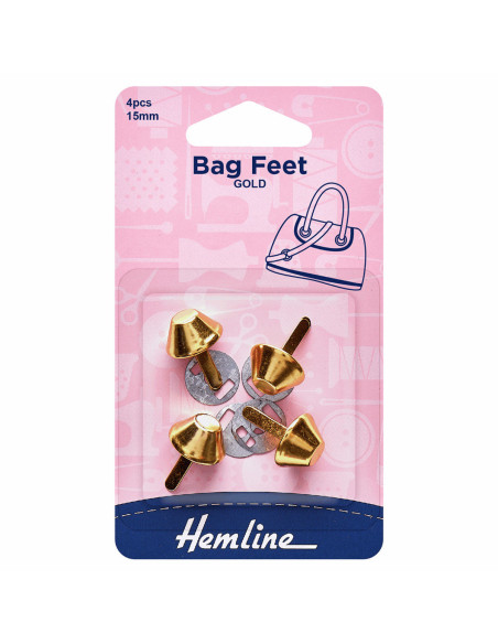 Set di 4 piedini per borse 15 mm - Oro