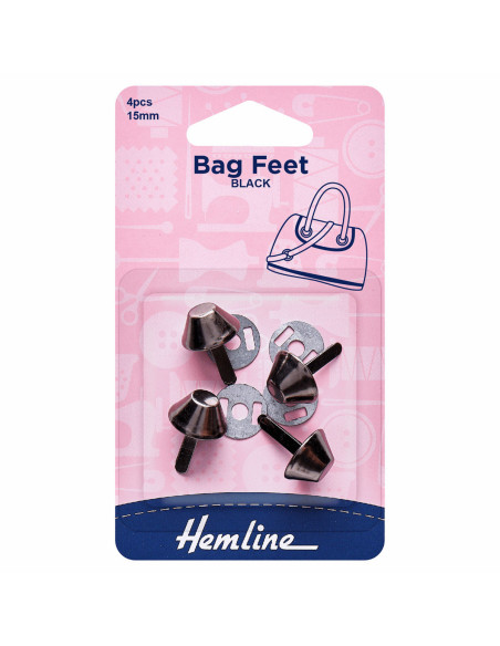 Set di 4 piedini per borse 15 mm - Nichel nero