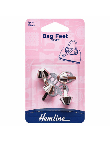 Set di 4 piedini per borse 15 mm - Argento