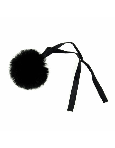 Pompon imitazione pelliccia 6 cm - Nero