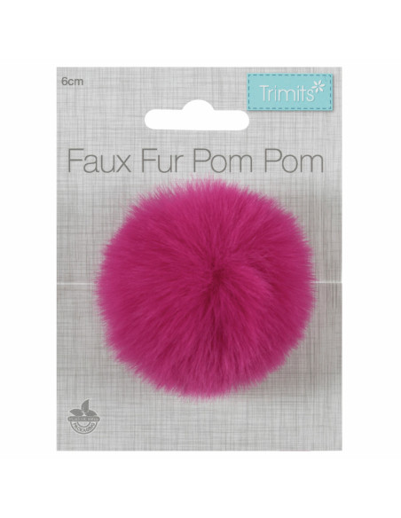 Pompon imitazione pelliccia 6 cm - Ciliegia