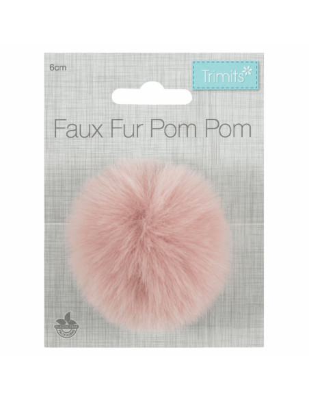 Pompon imitazione pelliccia 6 cm - Rosa chiaro