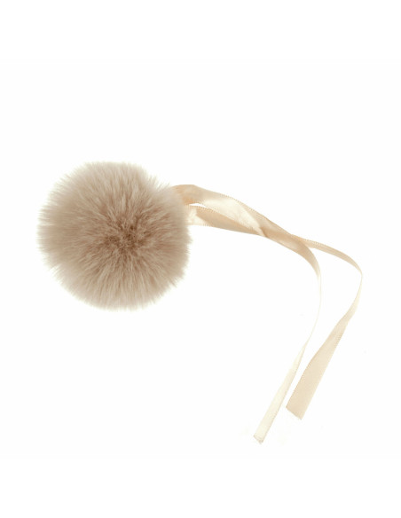 Pompon imitazione pelliccia 6 cm - Naturale