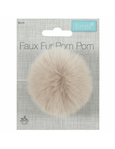 Pompon imitazione pelliccia 6 cm - Naturale