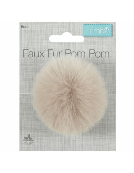 Pompon imitazione pelliccia 6 cm - Naturale