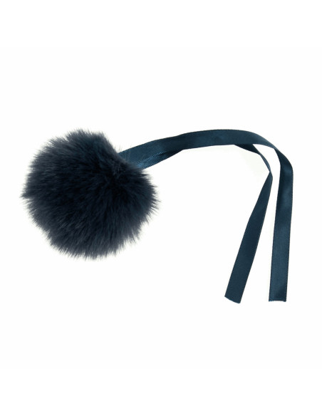 Pompon imitazione pelliccia 6 cm - Blu marino