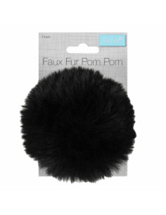 Pompon imitazione pelliccia 11 cm - Nero 2