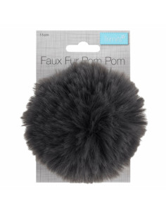 Pompon imitazione pelliccia 11 cm - Grigio 2