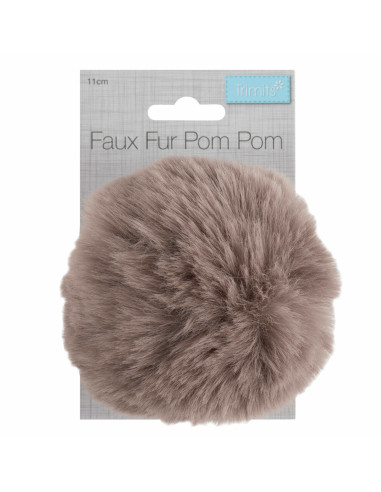 Pompon imitazione pelliccia 11 cm - Visone