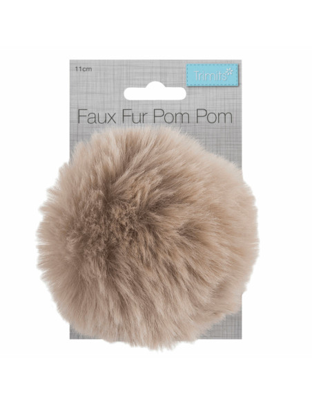 Pompon in finta pelliccia 11 cm - Naturale