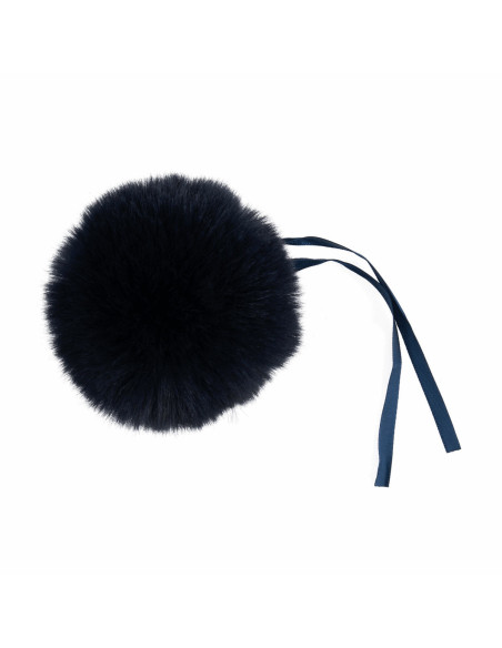 Pompon imitazione pelliccia 11 cm - Blu marino