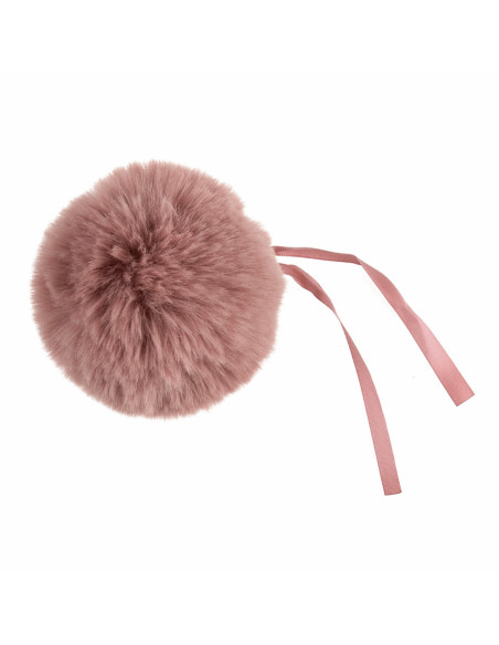 Pompon imitazione pelliccia 11 cm - Rosa antico