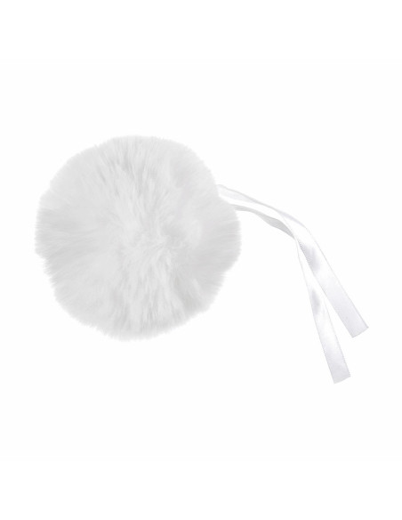 Pompon imitazione pelliccia 11 cm - Bianco