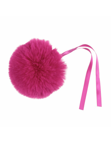 Pompon imitazione pelliccia 11 cm - Ciliegia