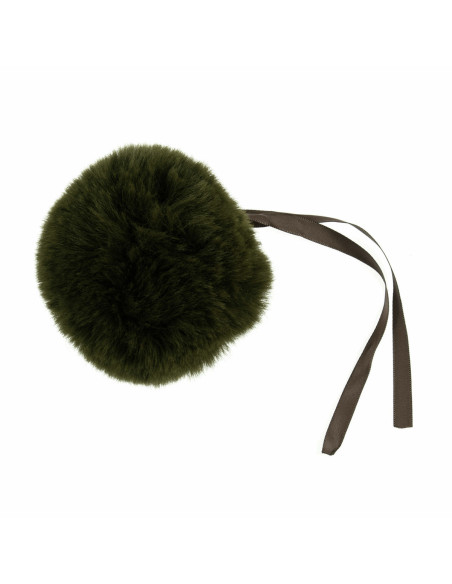 Pompon imitazione pelliccia 11 cm - Kaki