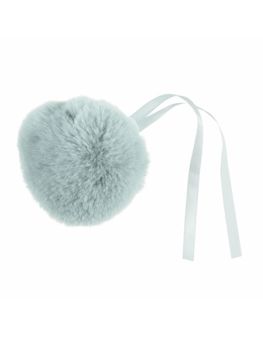 Pompon imitazione pelliccia 11 cm - Grigio blu