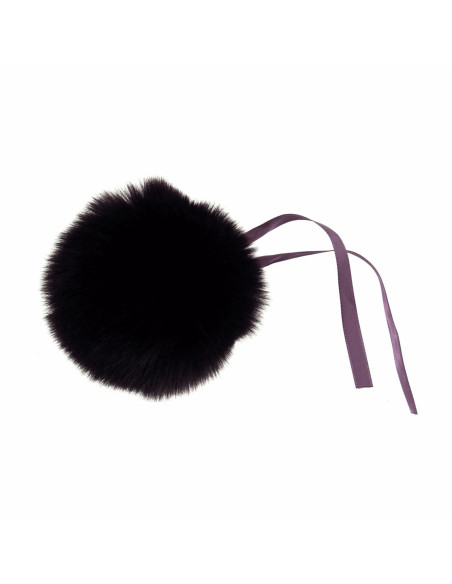 Pompon imitazione pelliccia 11 cm - Melanzana