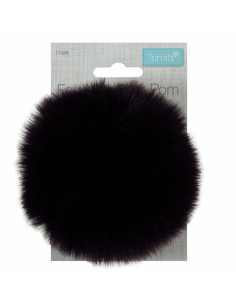 Pompon imitazione pelliccia 11 cm - Melanzana 2