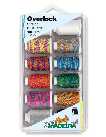 Scatola di 12 coni di filo mousse Aeroflock Madeira - Multicolore
