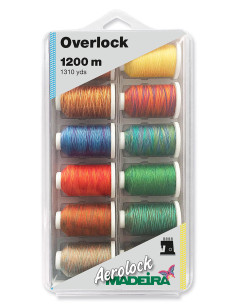 Scatola di 12 coni per tagliacuci Aerolock n° 125 Madeira - Multicolore