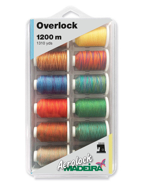 Scatola di 12 coni per tagliacuci Aerolock n° 125 Madeira - Multicolore