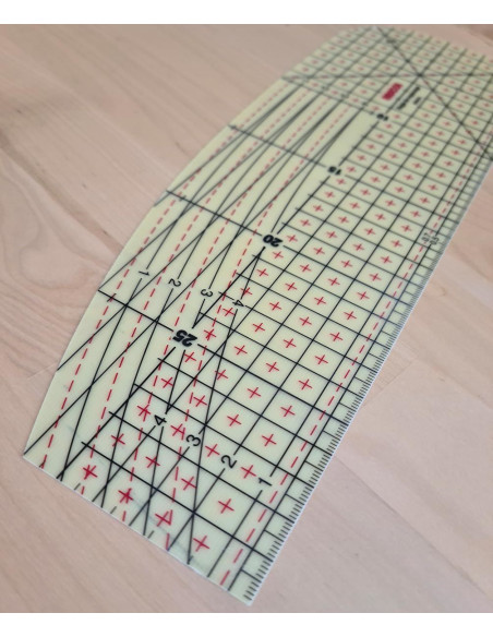 Regola per stirare a caldo per orli 30 x 10 cm