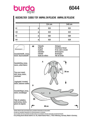 Modello di peluche - Burda 6044