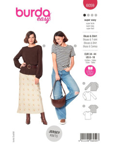 Modello di T-shirt e camicetta - Burda 6059