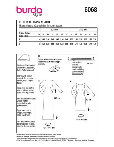 Modello di abito - Burda 6068
