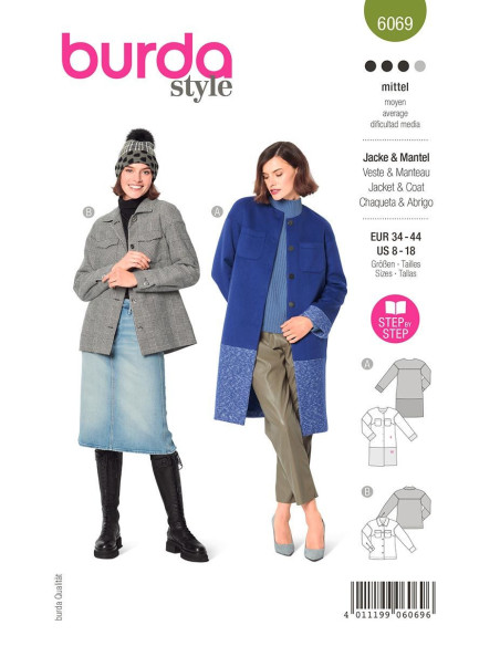 Modello di cappotto e giacca - Burda 6069