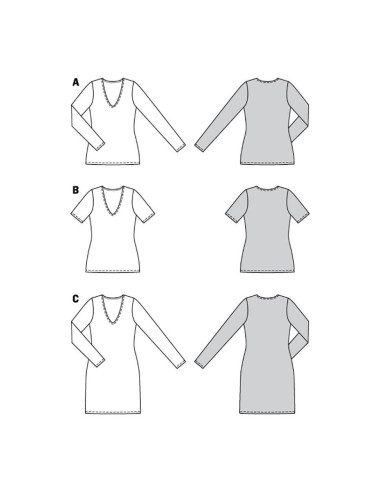 Modello di T-shirt e abito - Burda 6075