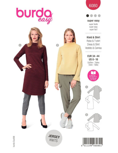 Modello di abito e T-shirt - Burda 6080
