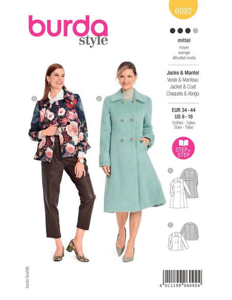 Modello di cappotto e giacca - Burda 6092