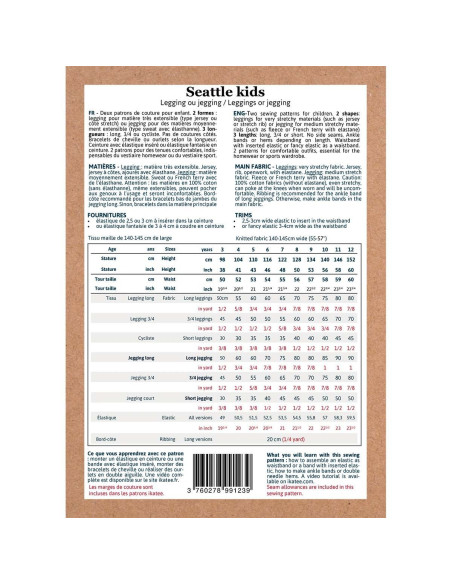 Modello di leggings o jeggings Seattle kids - Ikatee