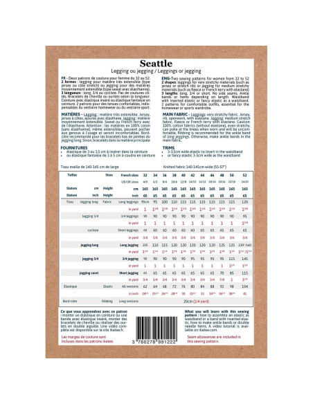 Modello di leggings o jeggings Seattle - Ikatee