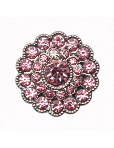 Set di 4 bottoni Strass 17 mm - Rosa 2