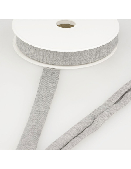 Jersey di viscosa bias - Grigio chiaro mélange