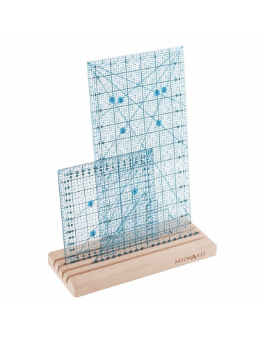 Cassetta in legno con 4 scomparti per righelli patchwork