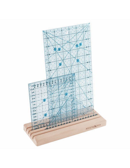 Cassetta in legno con 4 scomparti per righelli patchwork