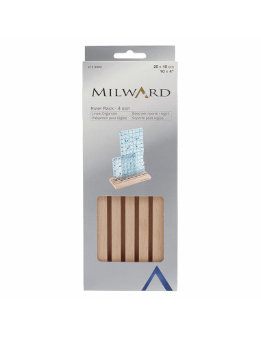 Cassetta in legno con 4 scomparti per righelli patchwork
