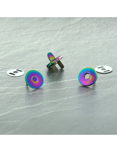 Confezione di 2 chiusure magnetiche 18 mm - Rainbow