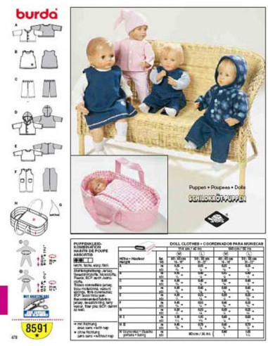 Modello Abiti per bambole - Burda 8591
