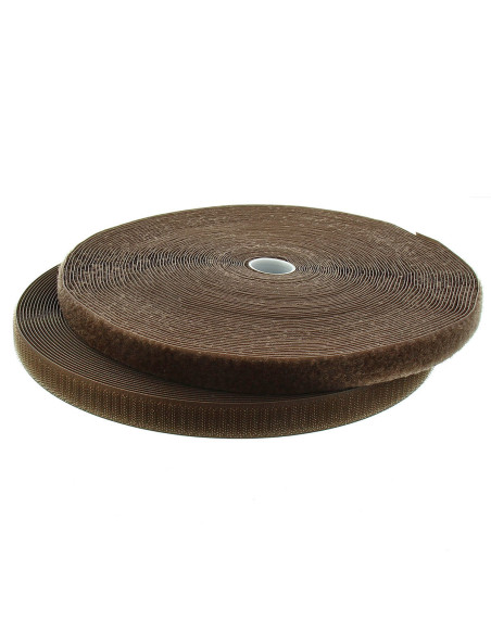 Nastro autoadesivo da cucire marrone chiaro, largo 20 mm, rotolo da 25 metri.