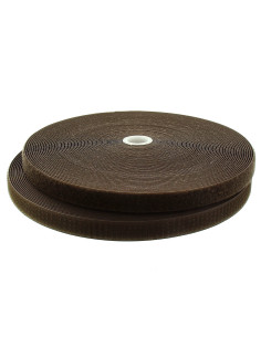Nastro autoadesivo da cucire marrone scuro, largo 20 mm, rotolo da 25 metri.