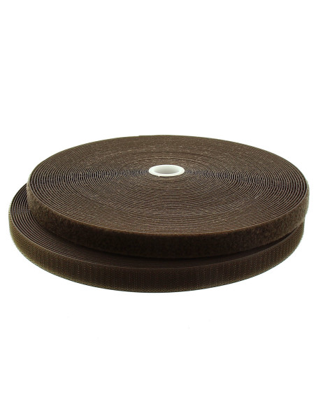 Nastro autoadesivo da cucire marrone scuro, largo 20 mm, rotolo da 25 metri.