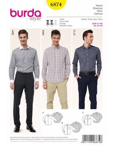 Modello di camicia - Burda 6874