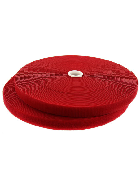 Nastro autoadesivo da cucire rosso largo 20 mm rotolo da 25 metri
